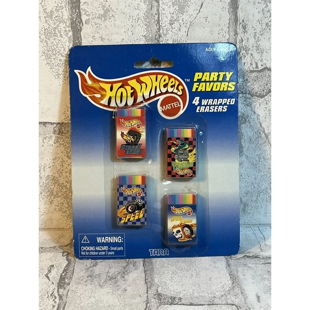 Vintage 90s Hot Wheels Party Favors: Stickers, Pencils, Erasers, Sharpeners, Etc
